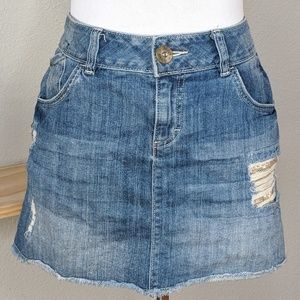 Elle Skirts - Elle distressed denim jean mini skirt Elle Skirts - Elle distressed denim jean mini skirt